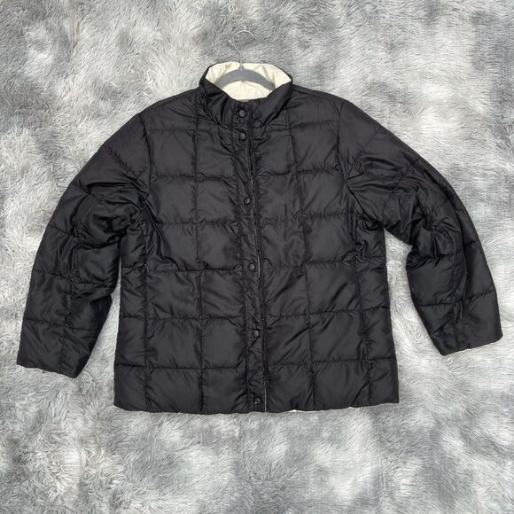 LL Bean Women’s Petite Large Goose Down Reversible Puffer Jacket - Picture 1 of 12